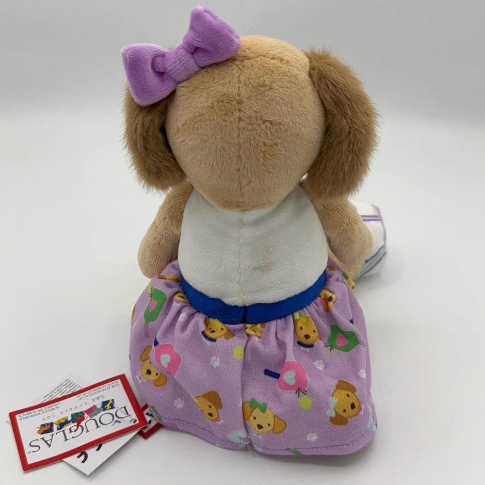 Douglas Cuddle Toy Pickle Ball Pup Plush Dog Purple Tennis Dress Collectible NWT